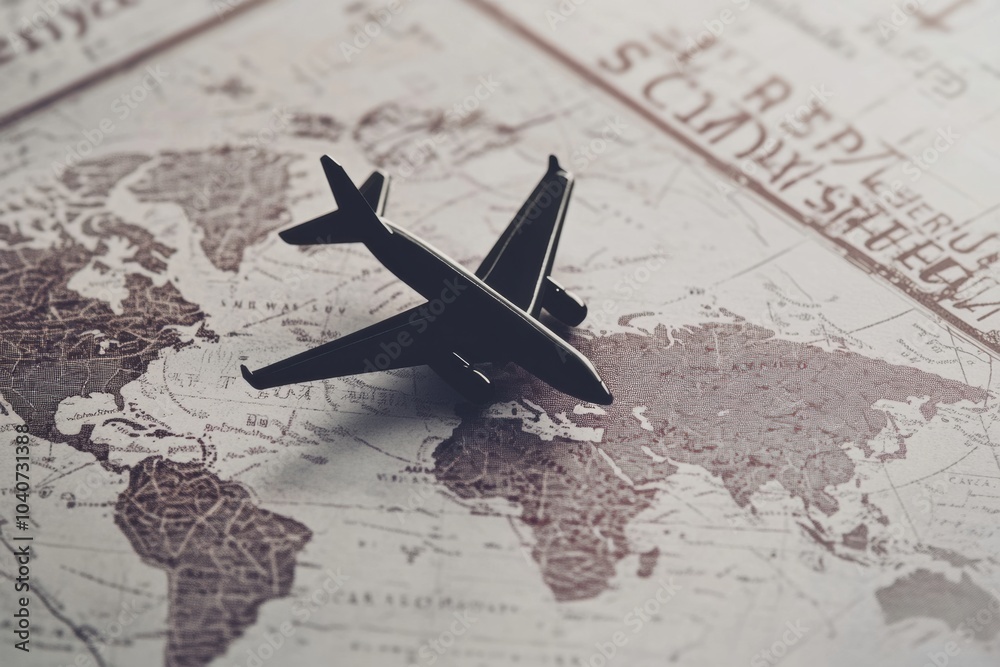 Aufkleber a passport stamp silhouette rests atop a subtle world map, highlighting the essence of global travel