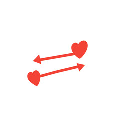 red valentine heart arrow vector