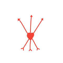 red valentine heart arrow vector