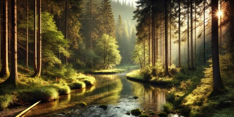 Obraz premium Forest in the morning.