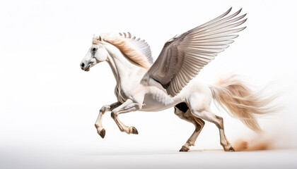 Winged Pegasus on white background