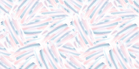 Light pastel colors seamless pattern with coral pink and teal blue watercolor artistic brush strokes. Trendy textured watercolour paintbrush print for textile, wrapping paper, cover, surface design
