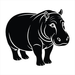 Hippopotamus silhouette vector