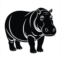 Hippopotamus silhouette vector