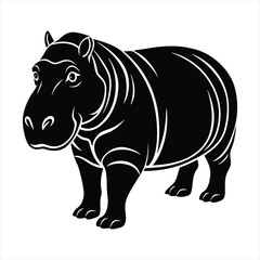 Hippopotamus silhouette vector