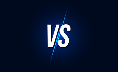 Versus vs screen banner for battle or comparison Versus blue glowing 3d vector text for games and opponents. team A versus Team B gaming UI design. lightning VS visual © uzairaliengg@gmail.c