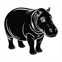 Fototapeta premium Hippopotamus silhouette vector