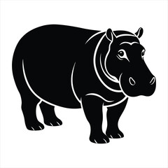 Hippopotamus silhouette vector