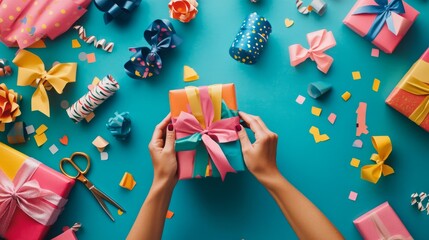 Obraz premium hands with gift boxes