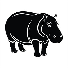 Hippopotamus silhouette vector