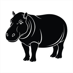 Hippopotamus silhouette vector