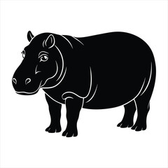 Hippopotamus silhouette vector