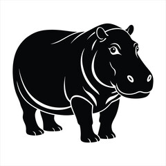 Hippopotamus silhouette vector