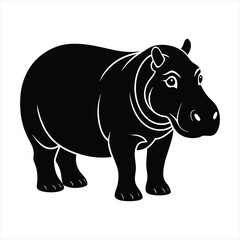 Fototapeta premium Hippopotamus silhouette vector