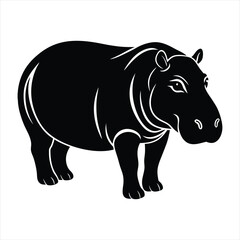 Hippopotamus silhouette vector