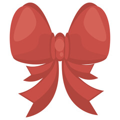 Vector image of a red bow icon with a white background