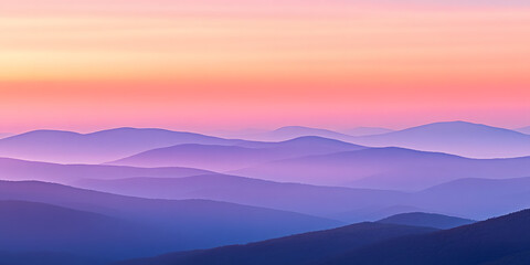 Paisagem montanhosa calma com cores past&eacute;is suaves