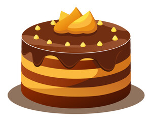 Layered chocolate cake on white 