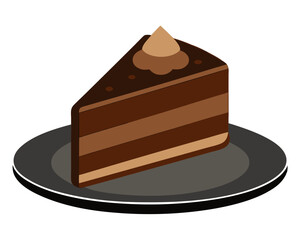 Delicious slice of three layer chocolate cake