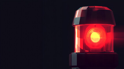 Glowing Red Warning Light Emergency Alert