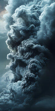 Nuvens de tempestade furiosas se acumulando no c&eacute;u