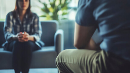 mental health care therapy concept, psychologist counseling to anxiety patient and giving guidance mental therapy care to cure mental health