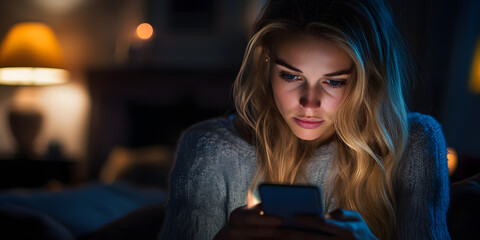 Pessoa preocupada olhando para o celular