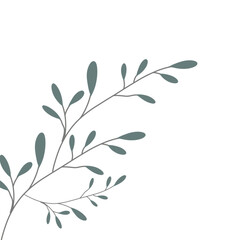 Minimalist leaf illustration in color.Leaves for invitation decoration 