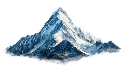 Obraz premium Majestic mountain peak on a white isolated background.
