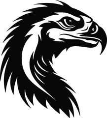 Obraz premium Black silhouette of Oviraptor head