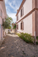 Balikesir Ayvalik Cunda Island Street Views Stone Greek Houses Historical Texture and Surroundings