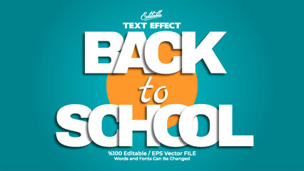 Minimal style back to school editable text effect