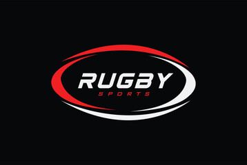American Football badge logo vector - Rugby logo with black background