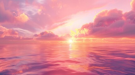 Pink and purple sky view at sunset. Amazing sky panorama background