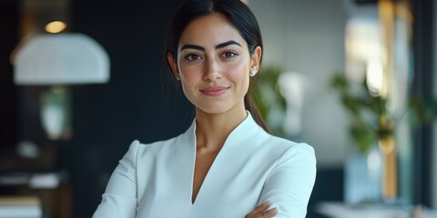 Professional Portrait of a Woman in a Business Setting
