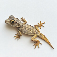 Naklejka premium Intricate Paper Lizard: A meticulously crafted paper sculpture of a lizard, showcasing exceptional detail and artistry. 