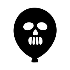 Fototapeta premium Balloon Icon with Strange Face Expression Halloween Theme, Halloween Horror Balloon Illustration, Hand Drawn Halloween Balloon, Scary Face Horror Theme Balloon Icon