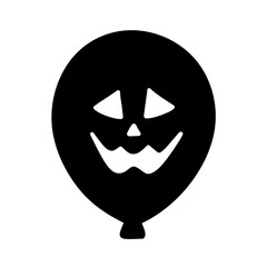 Fototapeta premium Balloon Icon with Halloween Theme Face Expression, Halloween Horror Balloon Illustration, Hand Drawn Halloween Balloon, Scary Face Horror Theme Balloon Icon