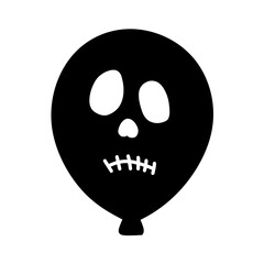 Fototapeta premium Balloon Icon with Strange Face Expression Halloween Theme, Halloween Horror Balloon Illustration, Hand Drawn Halloween Balloon, Scary Face Horror Theme Balloon Icon