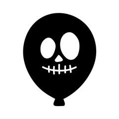 Fototapeta premium Balloon Icon with Strange Face Expression Halloween Theme, Halloween Horror Balloon Illustration, Hand Drawn Halloween Balloon, Scary Face Horror Theme Balloon Icon