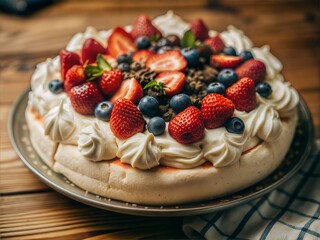 Classic Pavlova with Fresh Berries