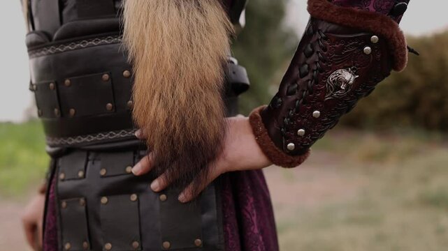 Mongol warrior wearing wolf fur