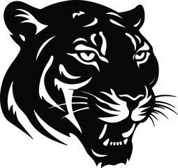 Obraz premium Black silhouette of panther head