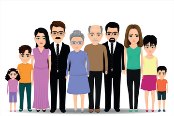 Obraz premium A large family table with all its members in the same frame