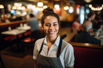 Portrait of a smiling young waitress