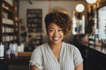 Obraz premium Portrait of a body positive female small business owner