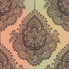 floral pattern featuring intricate designs, India style pattern