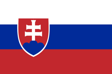 Fototapeta premium The Slovakian flag, a symbol of statehood, features three horizontal bands of white, blue, and red