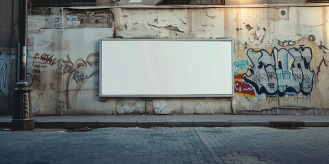 a billboard on a wall

