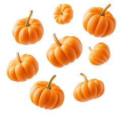 Mini Pumpkins Isolated on Transparent Background
